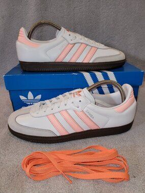 Adidas Samba Women's Size 9 White Clear Orange Brown Gum Sneakers JH5687 (#2235)